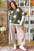 Big Softie Star Short Sleeve Knit Deep Khaki